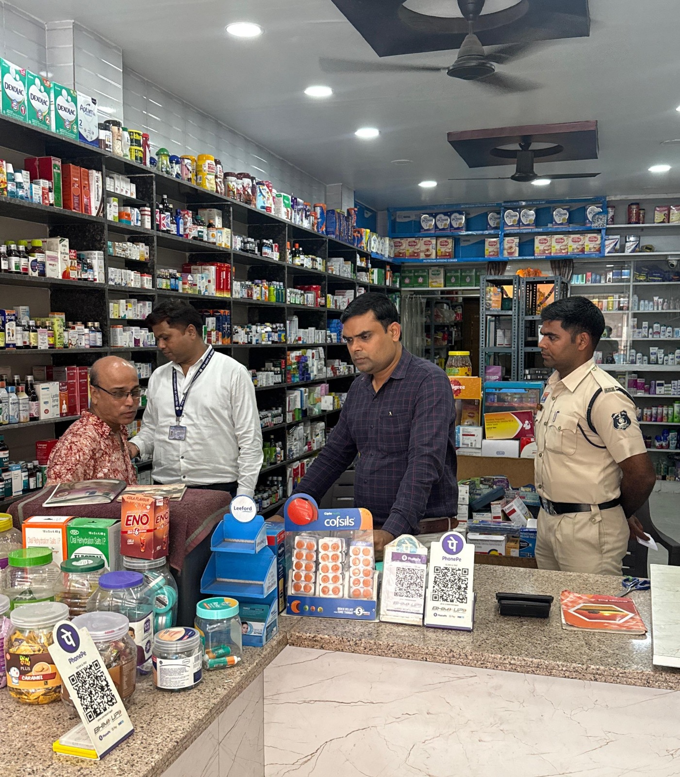 जिला कोरबा स्थित मेडिकल दुकानों का किया गया औचक निरीक्षण