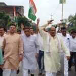 जिला कांग्रेस कमेटी कोरबा शहर एवं ग्रामीण के तत्‍वाधान में सत्‍याग्रह मार्च निकाला गया